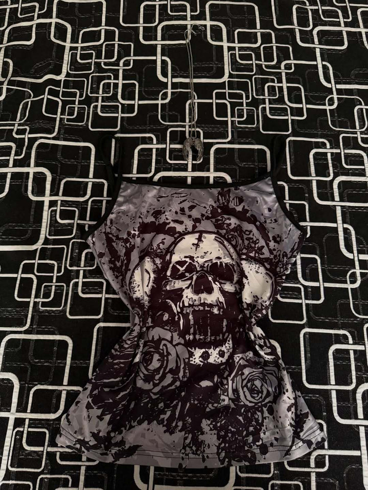 Damen lässiges Tank-Top mit Schädel-Design Drune