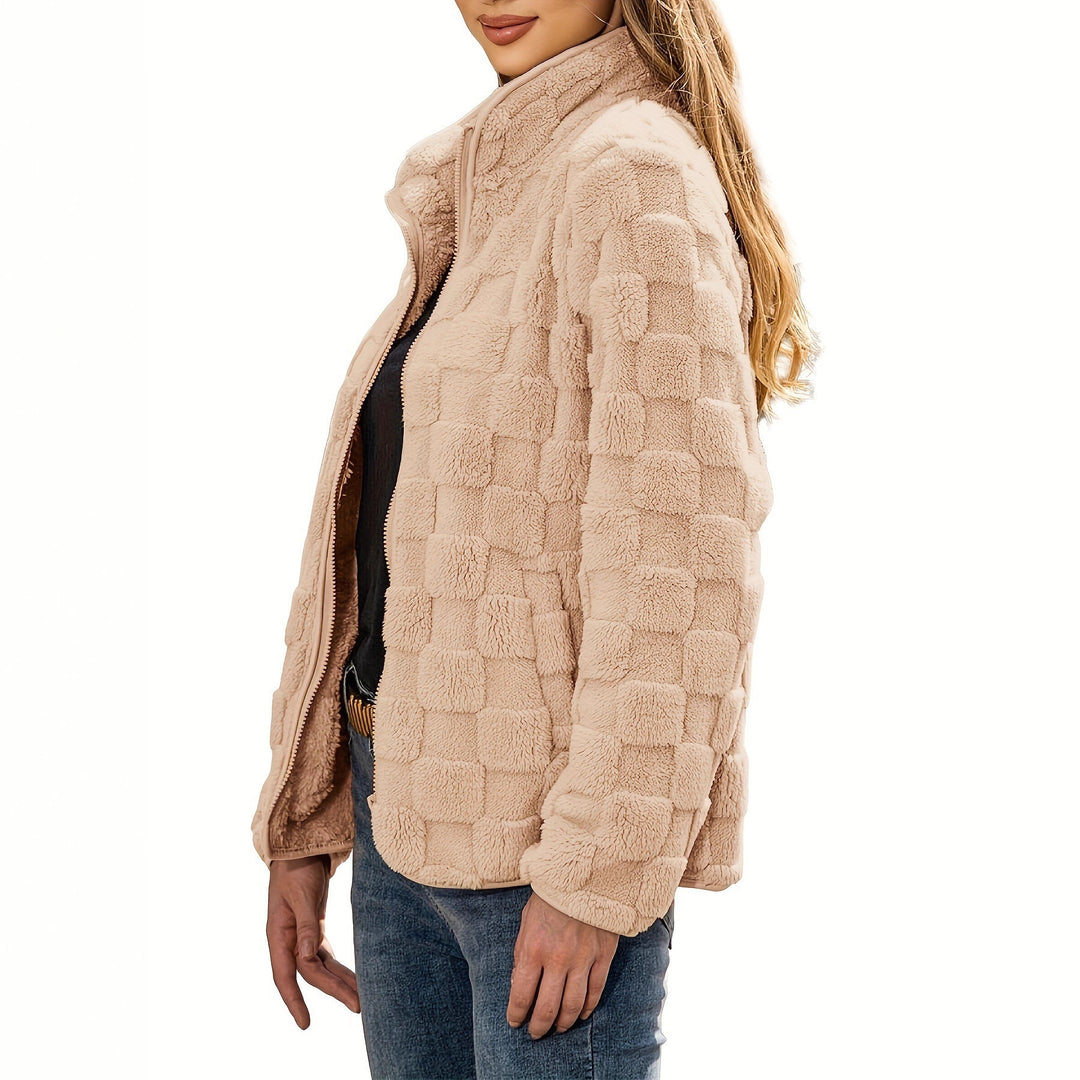 Damen Fleecejacke mit strukturiertem Design und seitlichen Eingrifftaschen Drune