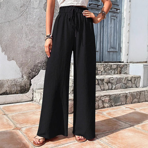 Damen Weite Sommerhose mit elastischem Bund und seitlichen Taschen Drune