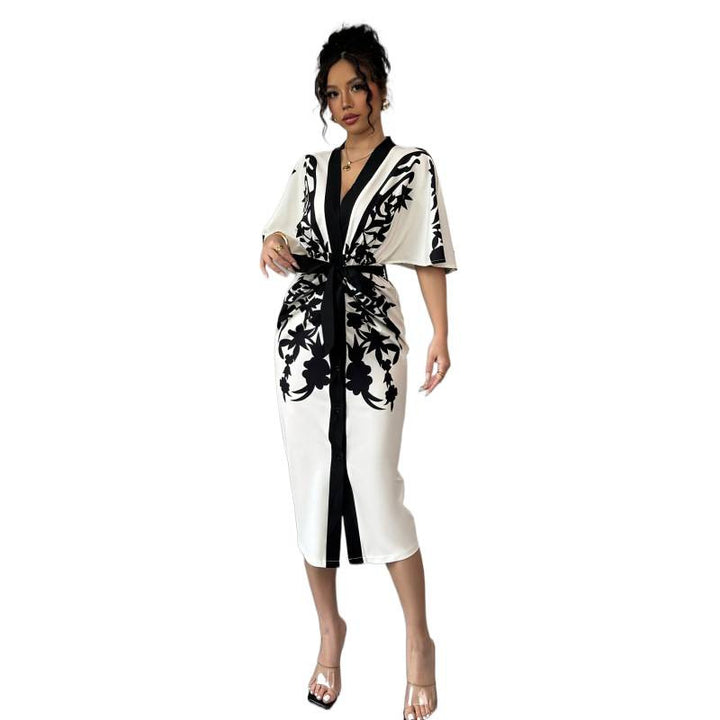 Damen Kimono-Style Kaftan-Kleid Drune