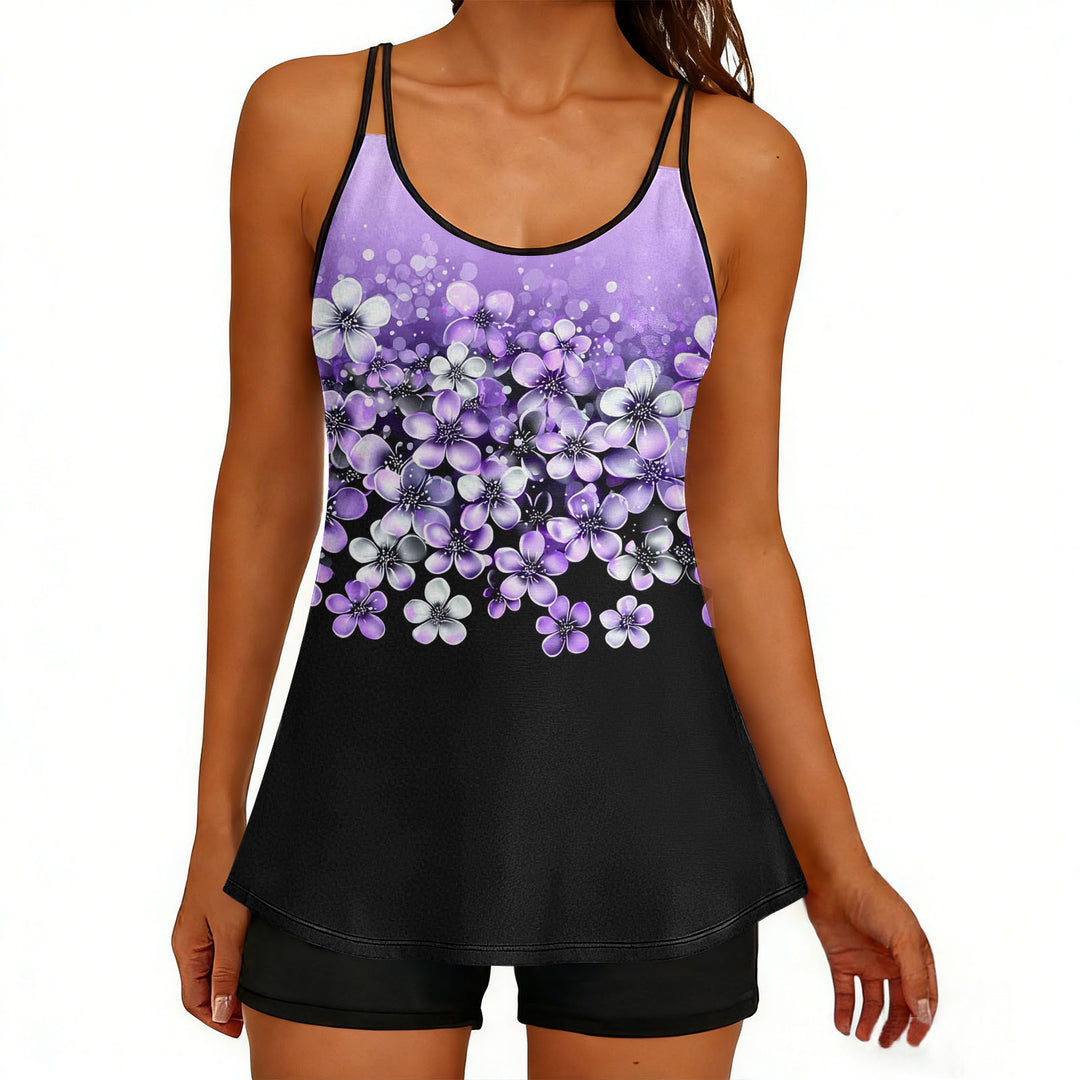 Damen Sportliches Tankini-Oberteil mit elegantem Floral-Design Drune