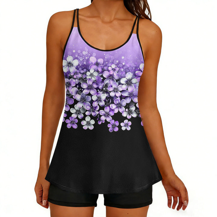 Damen Sportliches Tankini-Oberteil mit elegantem Floral-Design Drune