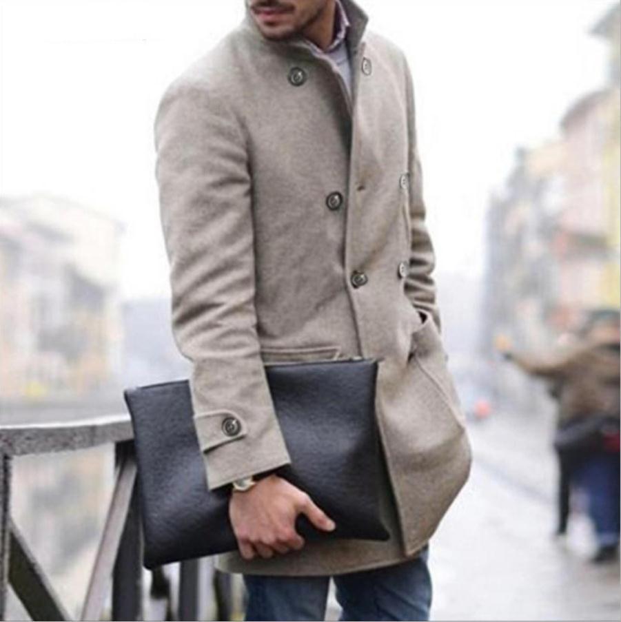Herren eleganter Woll-Dufflecoat mit doppelter Knopfreihe und praktischen Taschen Drune