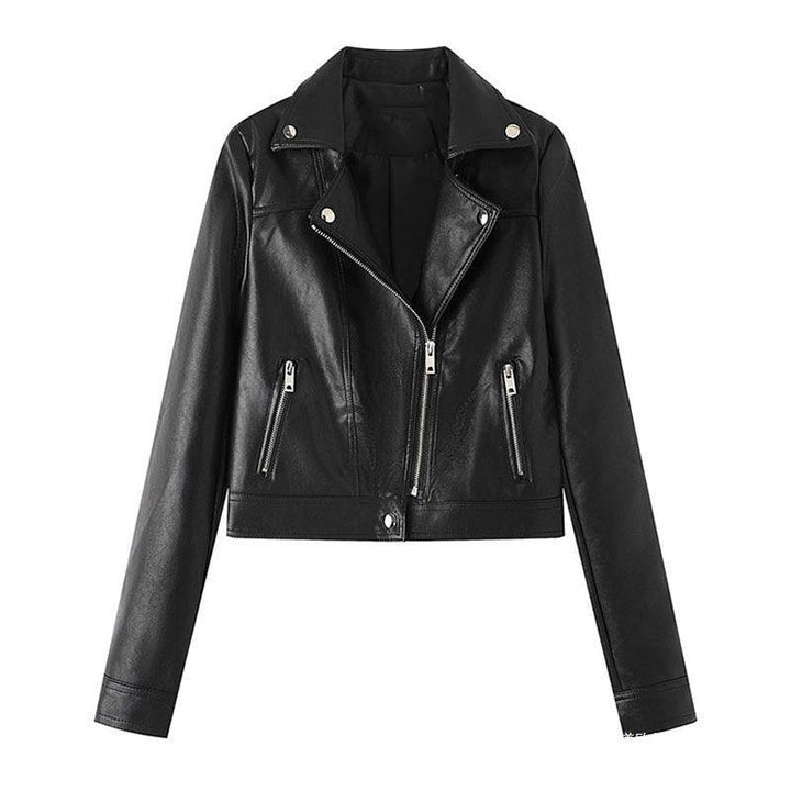 Damen Kunstleder Bikerjacke mit asymmetrischem Reißverschluss und praktischen Taschen Drune