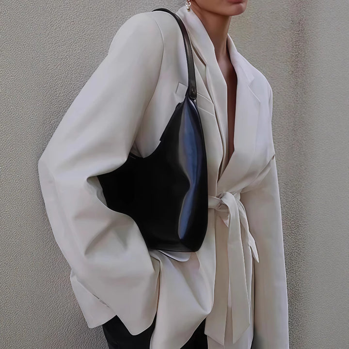 Damen Modischer Oversized Blazer mit Gürtel Drune