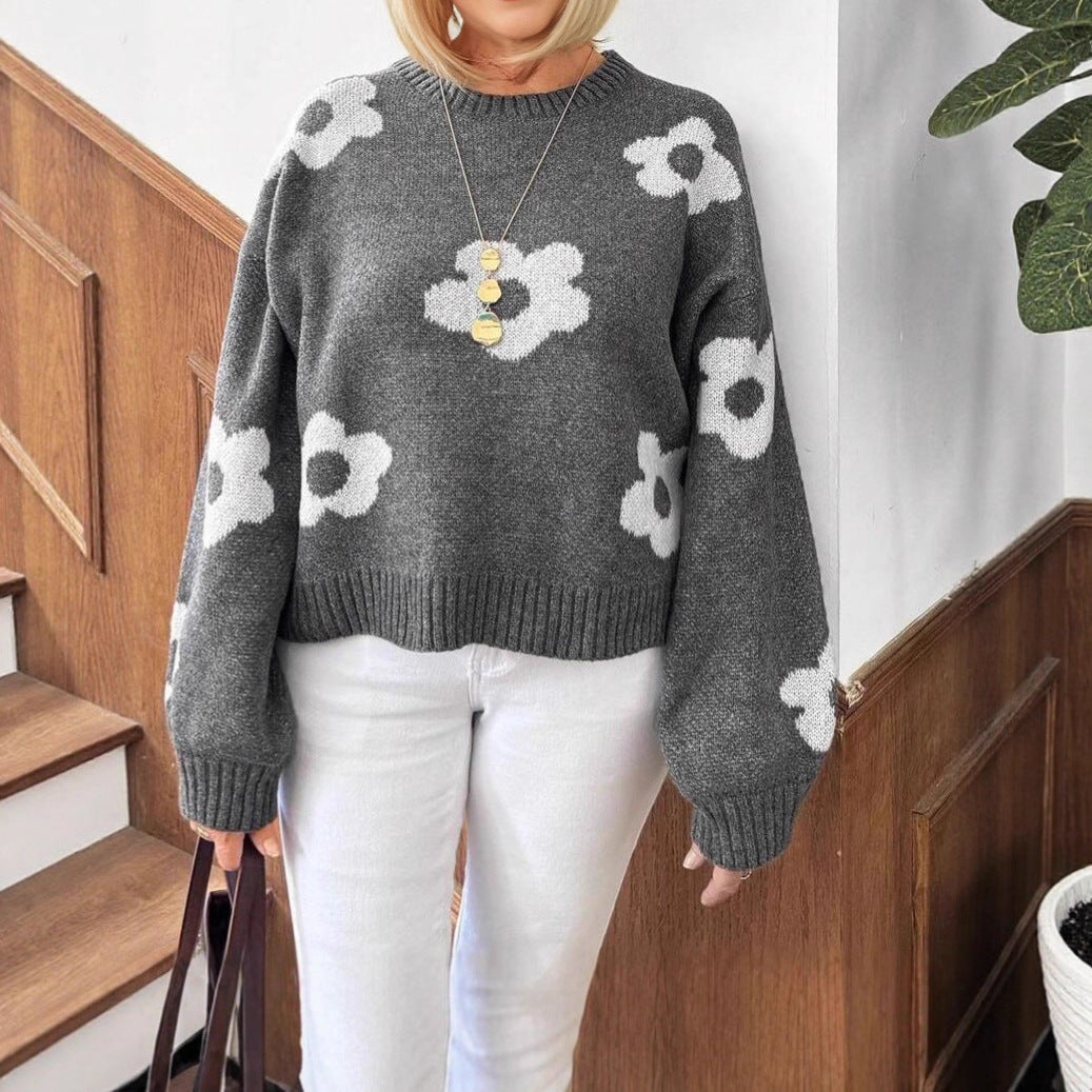 Damen Pullover mit floralem Muster Drune