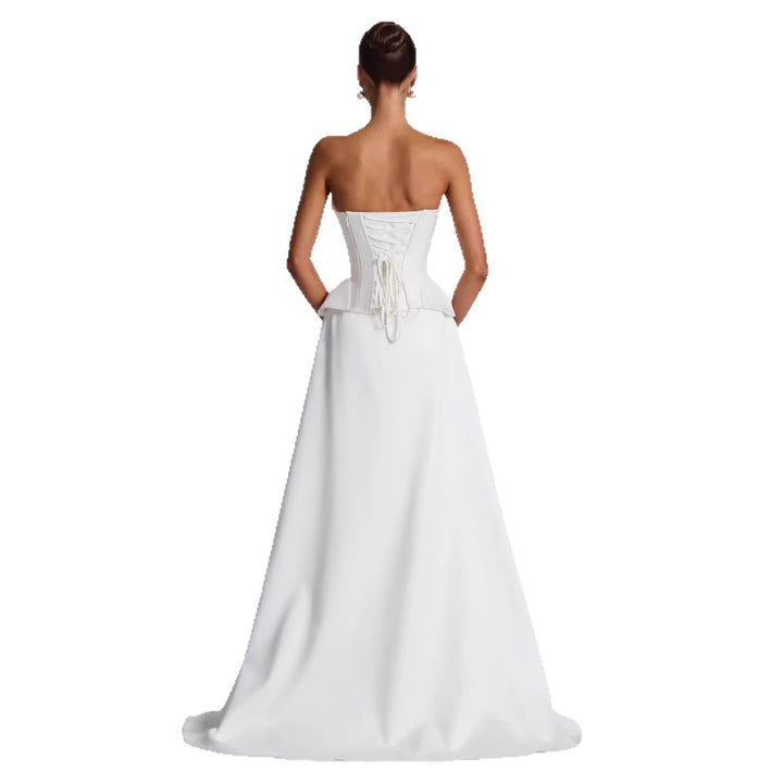 Damen Hochwertiges Brautkleid mit eleganter Drapierung und herzförmigem Ausschnitt Drune
