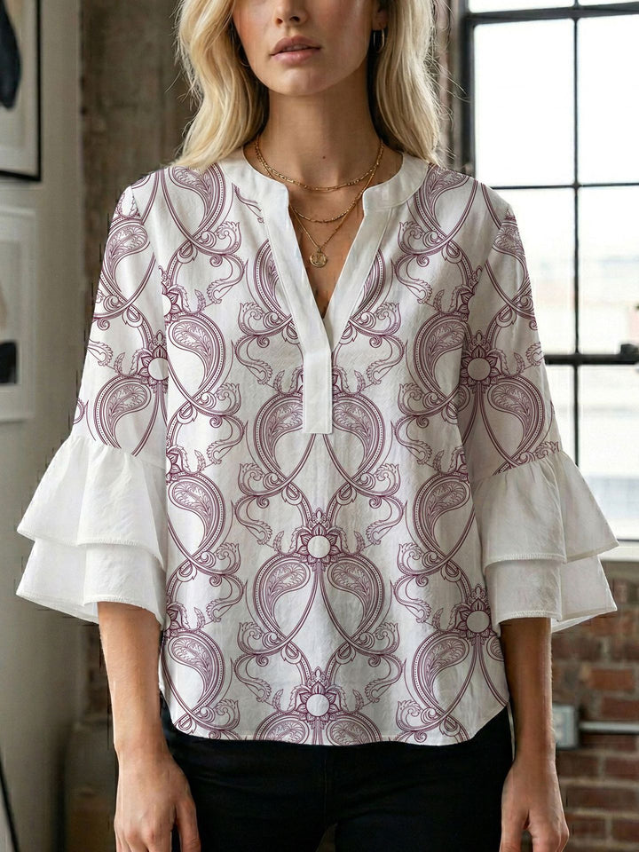 Damen Bluse mit wunderschönen floralem Design Drune