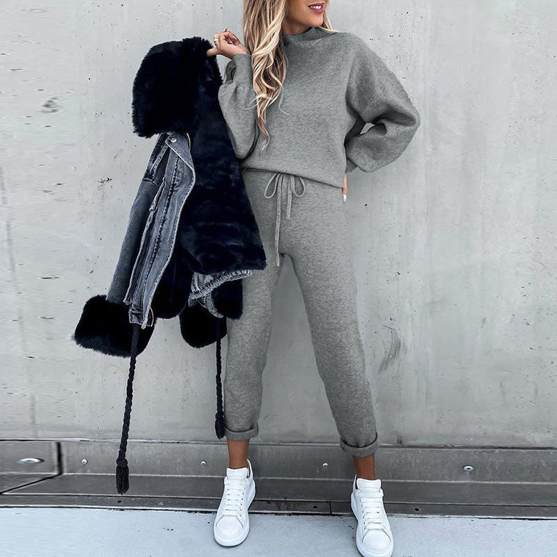 Damen Freizeitleggings mit hoch gezogenem Taillenbund und lässigem Sweater Drune