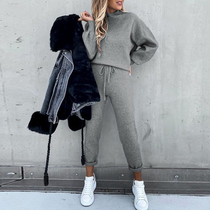 Damen Freizeitleggings mit hoch gezogenem Taillenbund und lässigem Sweater Drune