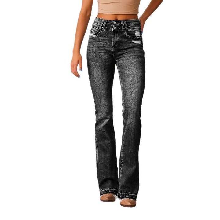 Damen Flared Jeans im Vintage-Stil Drune