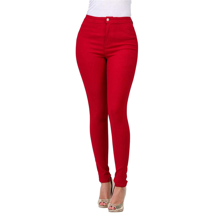 Damen Hoch geschnittene Skinny Jeans mit elastischem Stretch Drune