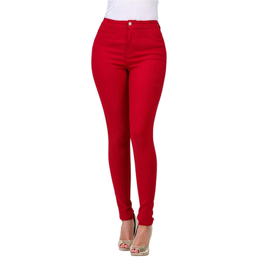 Damen Hoch geschnittene Skinny Jeans mit elastischem Stretch Drune