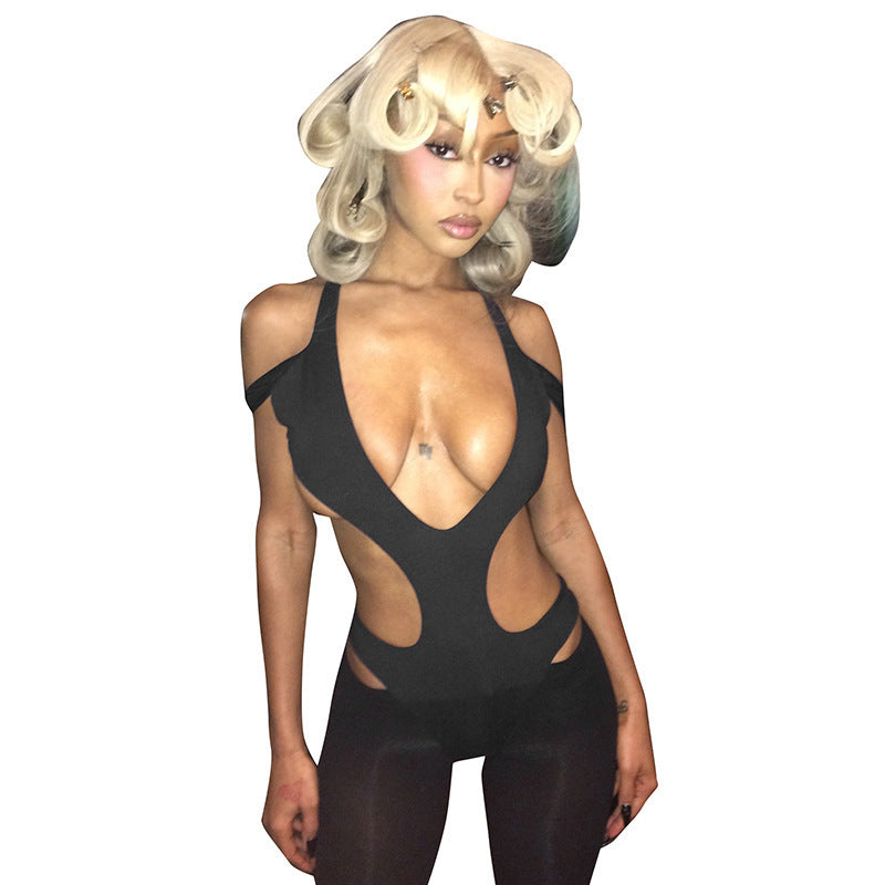 Damen Off-Shoulder Einteiler mit Cut-Out-Details Drune