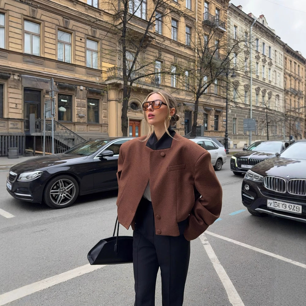 Damen modische Kurzjacke mit klassischem Schnitt Drune