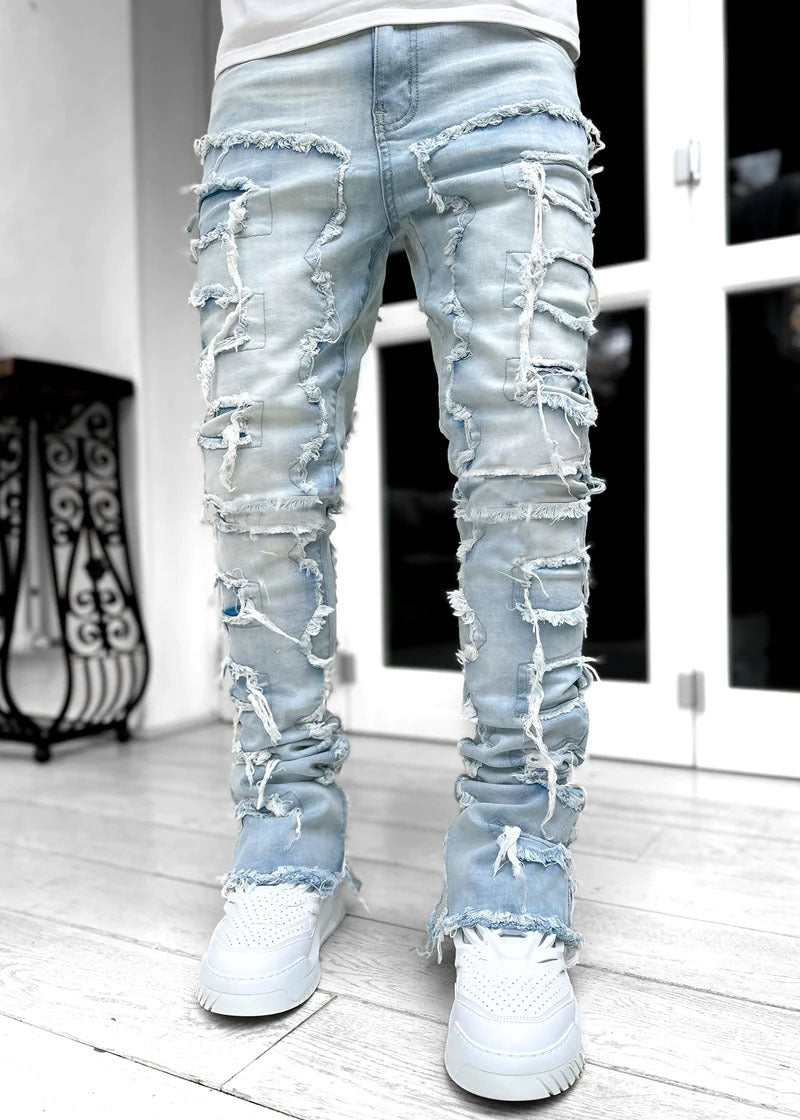 Herren lässige Ripped Jeans im modischen Schnitt Drune