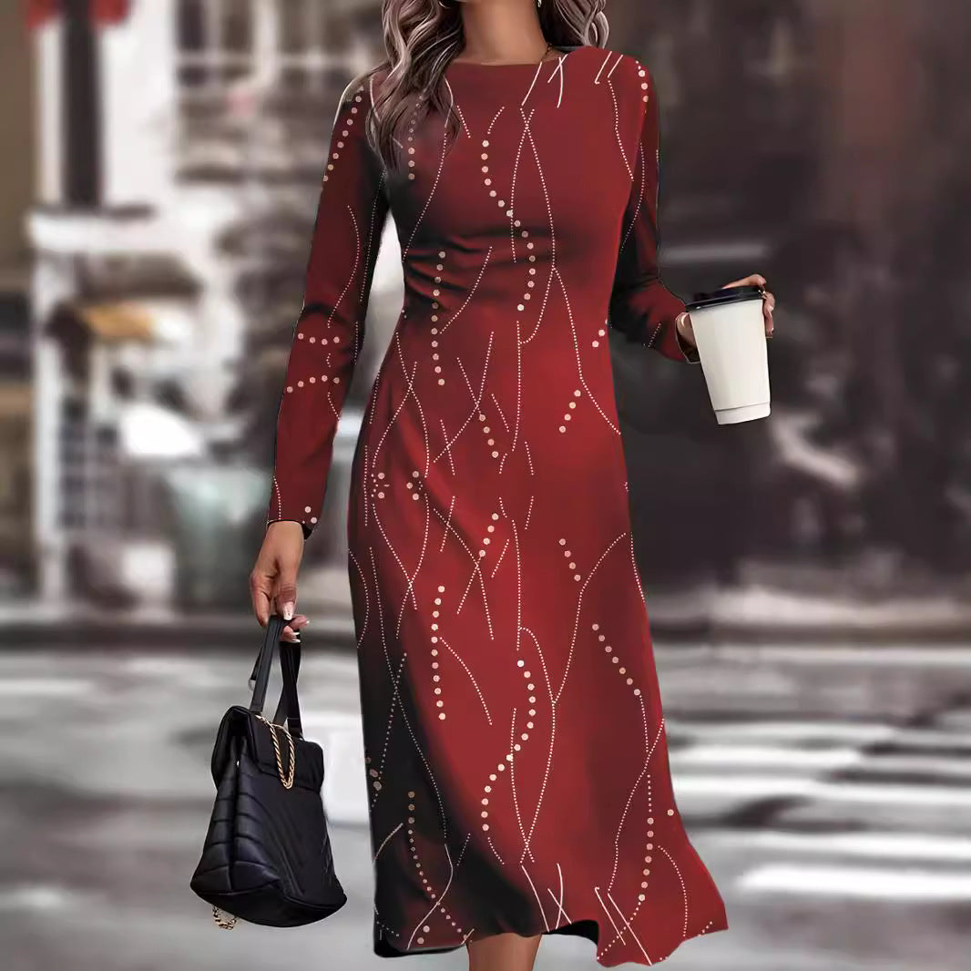 Drune | Einfacher Stil Weihnachtsdruck Kleid
