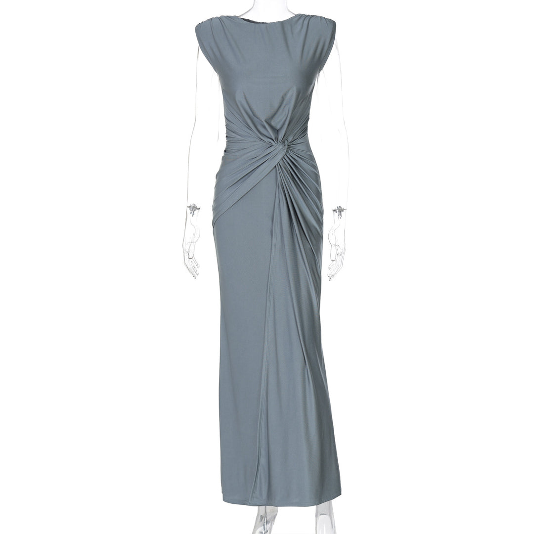 Damen Elegantes Wickelmaxikleid mit raffiniertem Drapierungselement Drune