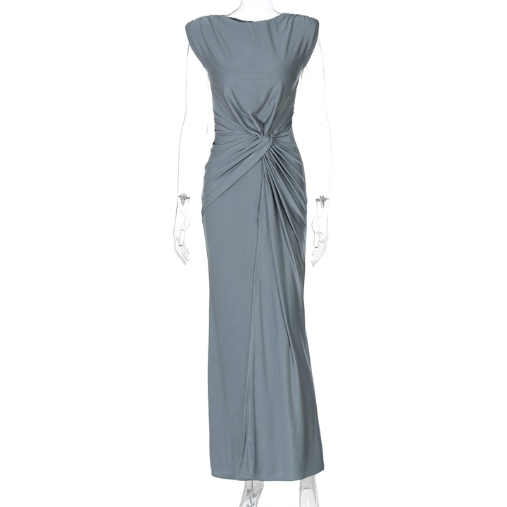 Damen Elegantes Wickelmaxikleid mit raffiniertem Drapierungselement Drune