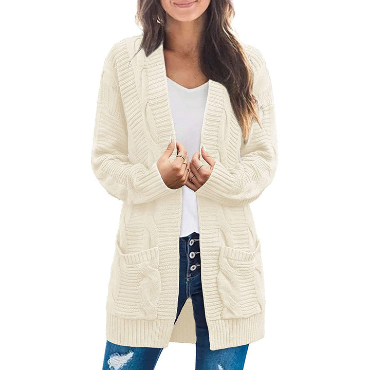 Damen Grobstrickcardigan mit großen Taschen und strukturiertem Muster Drune