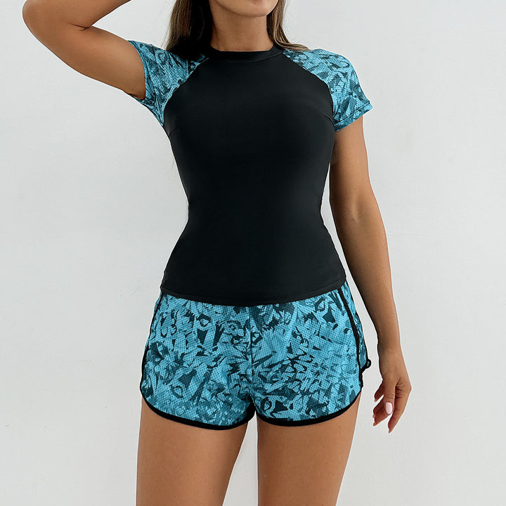 Damen Sportliches Badeoberteil mit kombinierter Shorts Drune