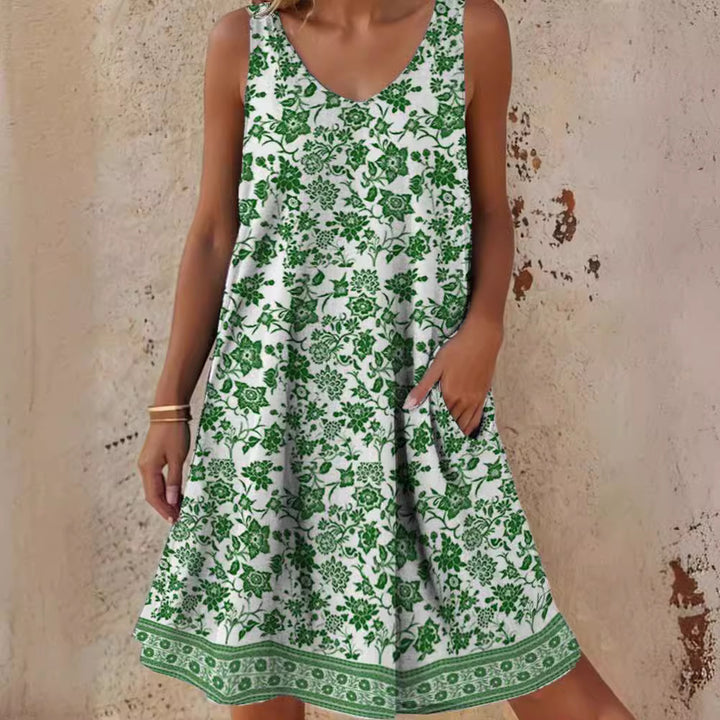 Damen Freizeitkleid mit lässigem Schnitt und floralem Design Drune
