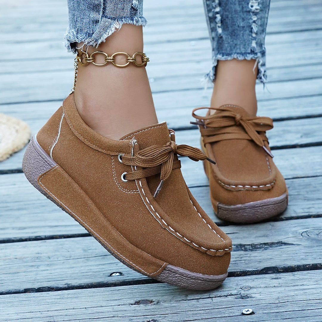 Damen komfortable Sneaker mit weichem Obermaterial und rutschfester Sohle Drune