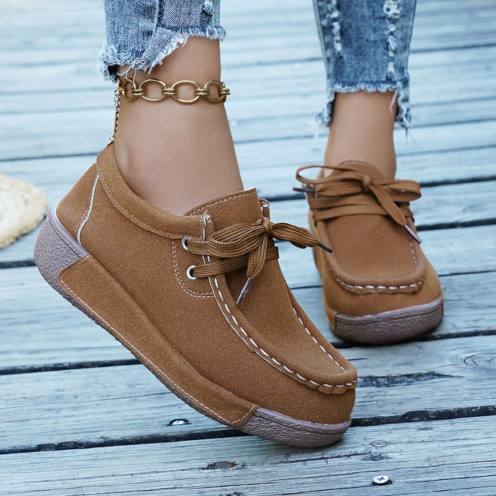 Damen komfortable Sneaker mit weichem Obermaterial und rutschfester Sohle Drune