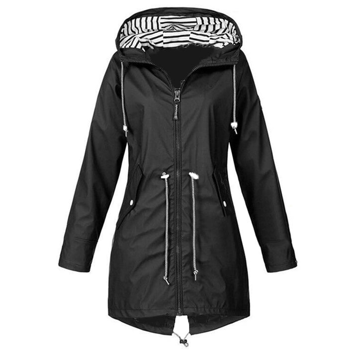 Damen wasserabweisende Freizeitjacke mit verstellbarem Kapuzenkragen und funktionalen Taschen Drune
