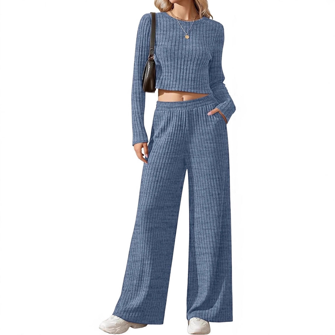 Damen elegantes und lässiges Strickensemble mit weitem Schnitt Drune