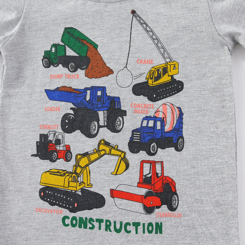 Jungen Langarmshirt mit buntem Baustellenfahrzeug-Design Drune