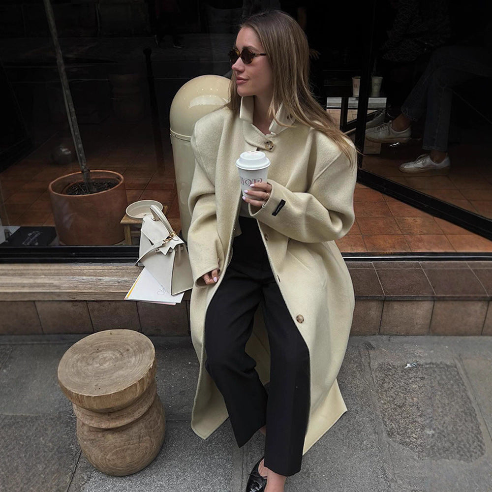 Damen elegante Wollmantel Drune