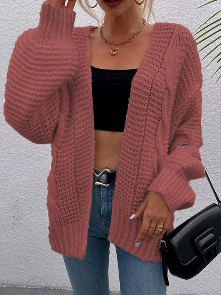 Damen Grobstrickjacke mit lässigem Schnitt und tiefen Taschen Drune