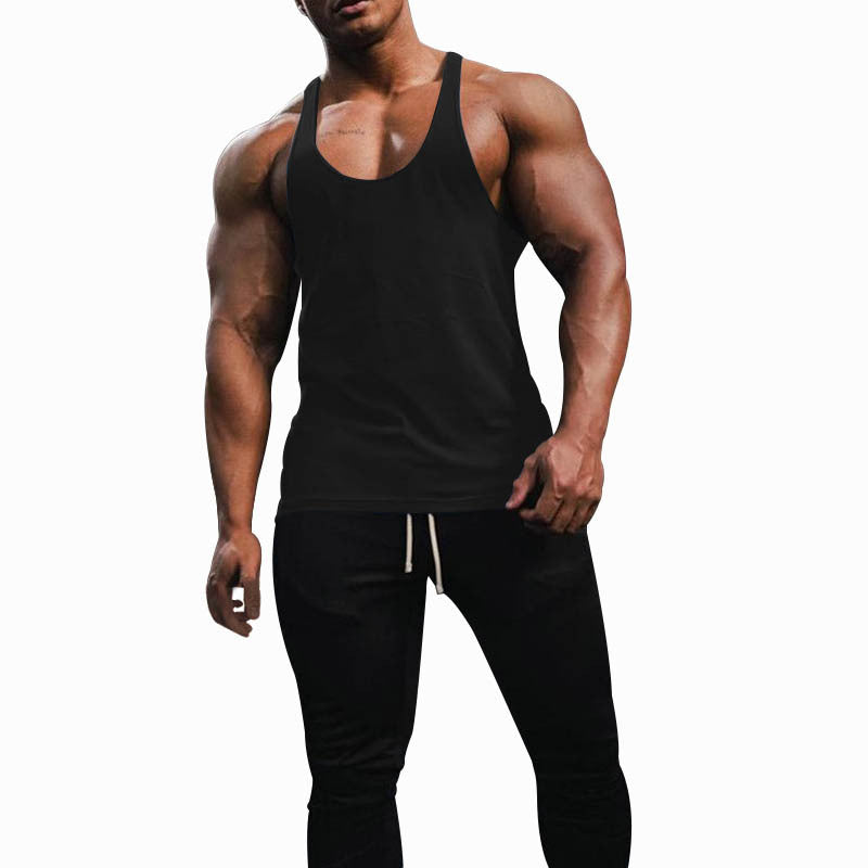 Herren nan athletisches Tanktop mit tiefem Armausschnitt und schmalen Trägern am Rücken aus Baumwollstretch Drune
