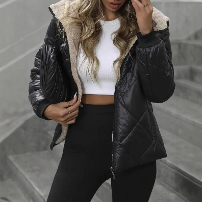 Damen gesteppte Winterjacke mit kuscheligem Fleece Drune