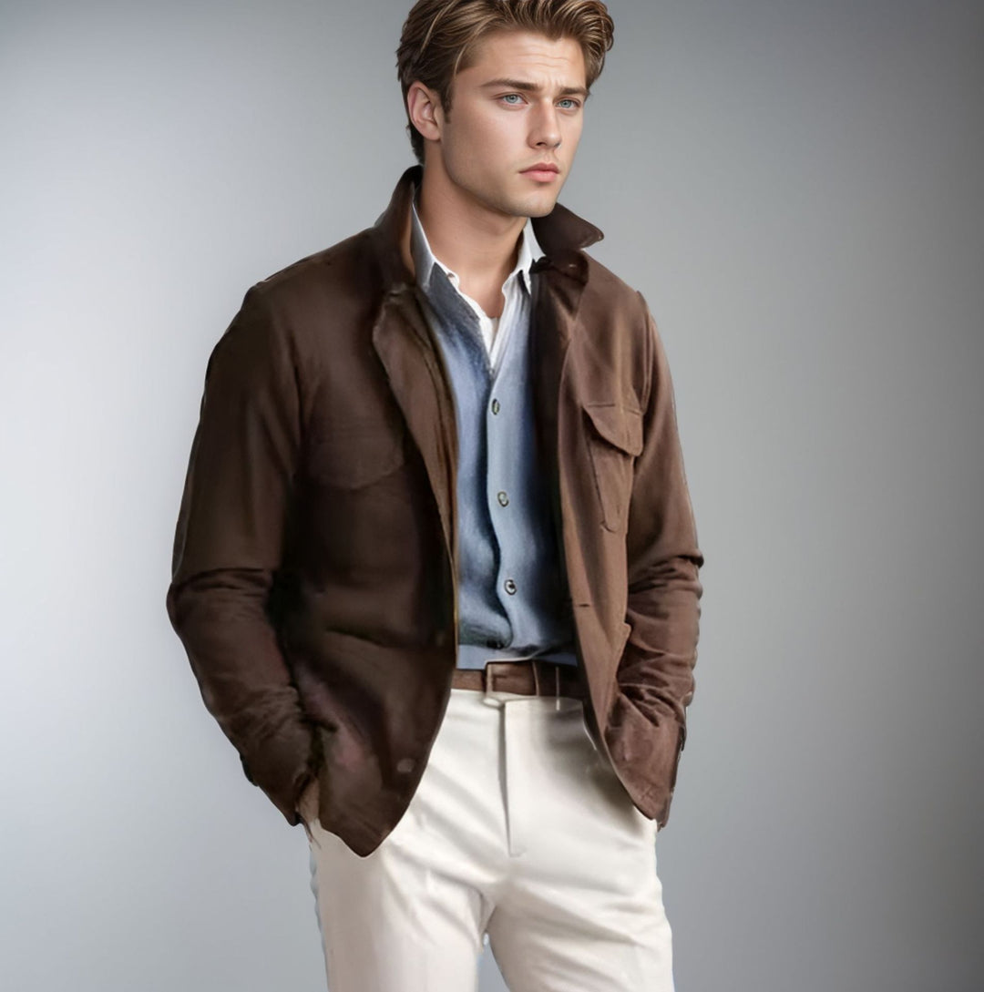 Herren lässige Steppjacke mit hohen Taschen Drune