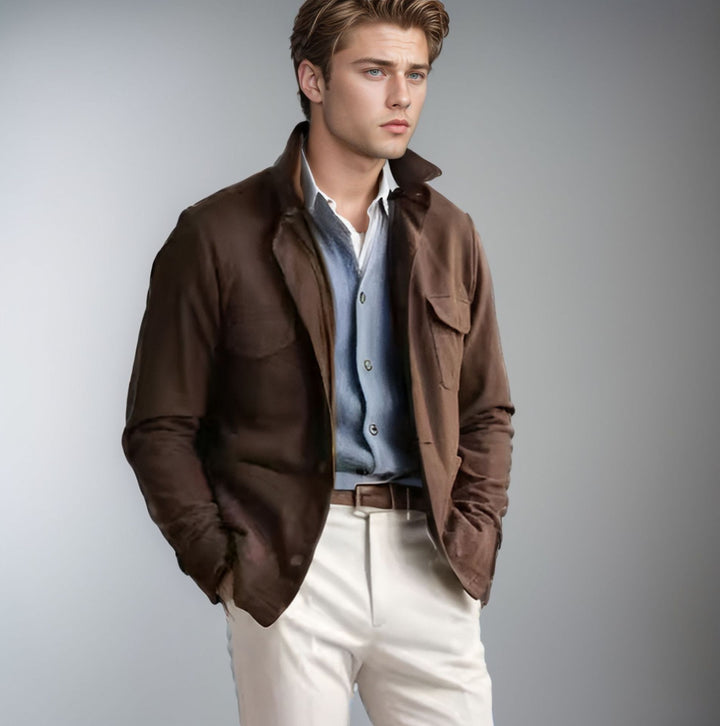 Herren lässige Steppjacke mit hohen Taschen Drune