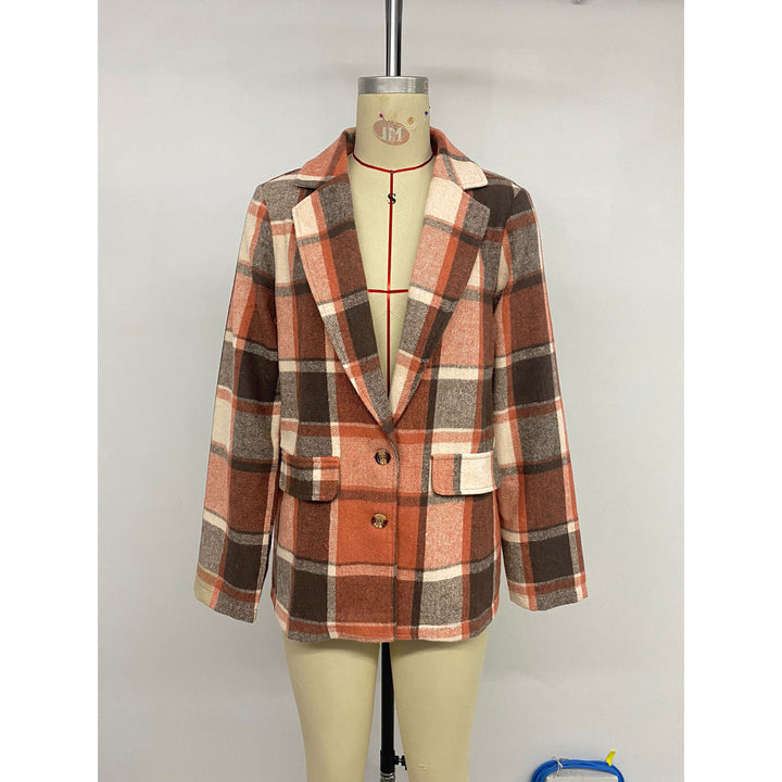 Damen Karierter Blazer aus weichem Wollmix Drune