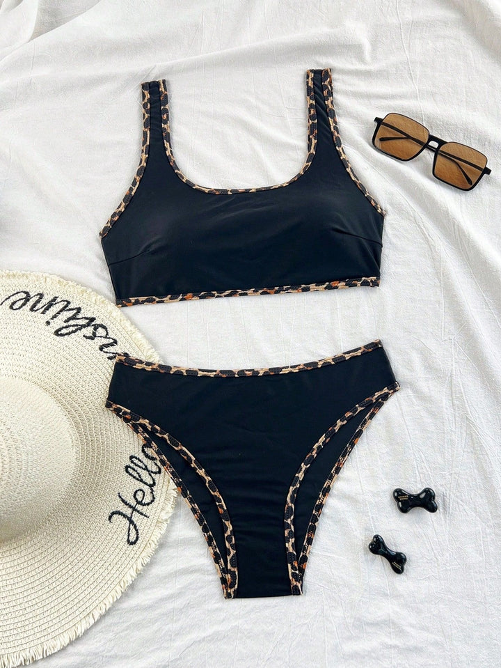 Damen Bikini-Set mit trendigem Leopardenmuster Drune