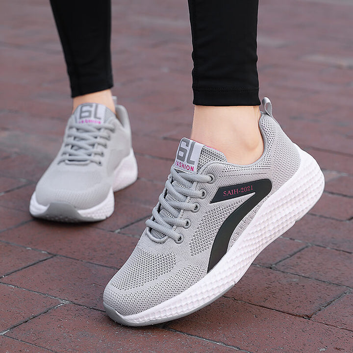 Damen nan nahtloser Strick-Sneaker mit elastischem Einstieg, Waben-Zwischensohle und anatomischem Komfortfußbett Drune