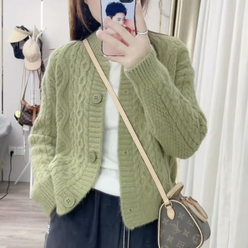 Damen Kuschelige Strickjacke mit Zopfmuster Drune 1772285547