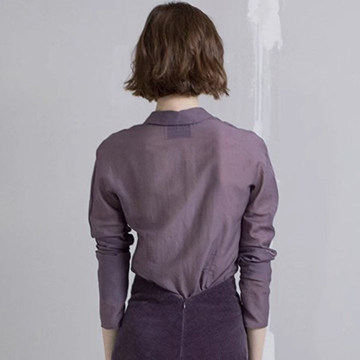 Damen elegante und transparente Bluse Drune