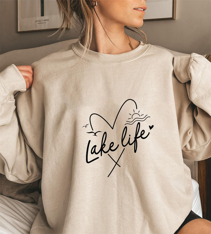 Damen Sweatshirt mit verkürzten Ärmeln und Herzmotiv Drune