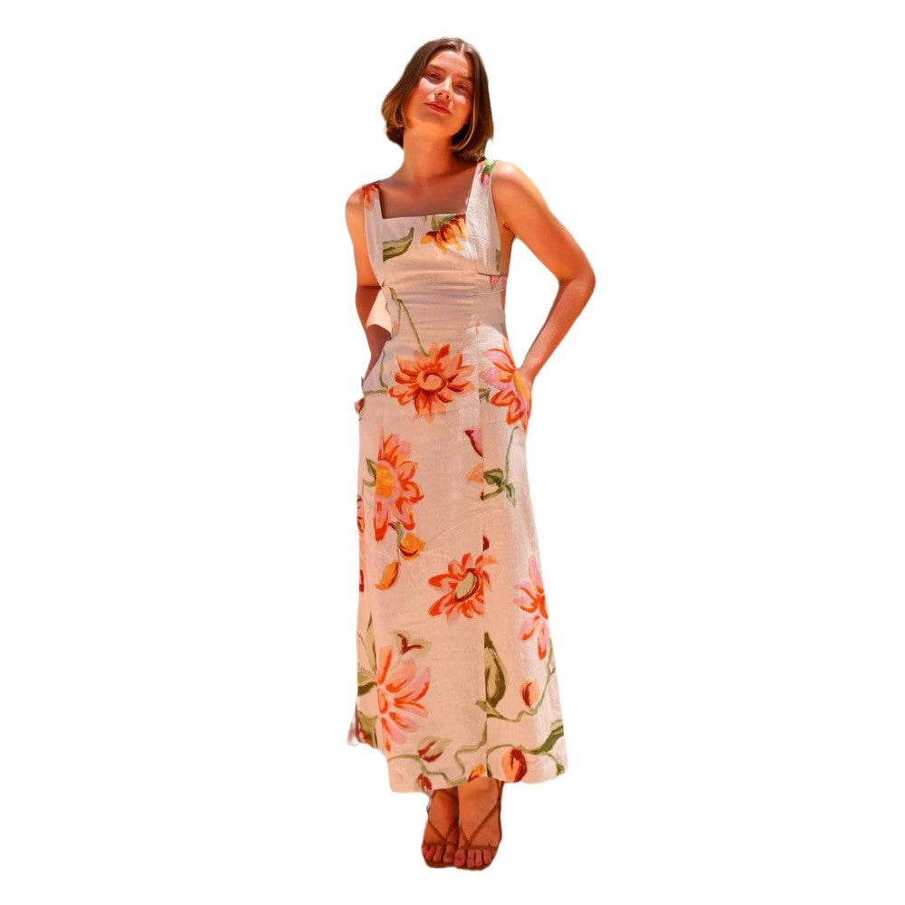 Damen Sommerkleid mit floralen Mustern Drune