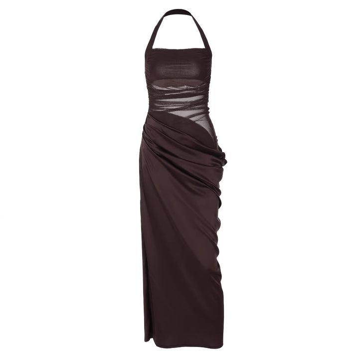Damen Elegantes Maxikleid mit raffinierten Drapierungsdetails Drune
