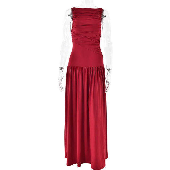 Damen Elegantes Maxikleid mit raffiniertem Rüschendesign Drune
