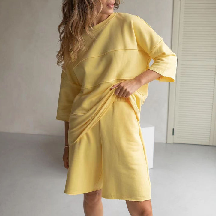 Damen Freizeitset mit lässigem T-Shirt und Shorts Drune