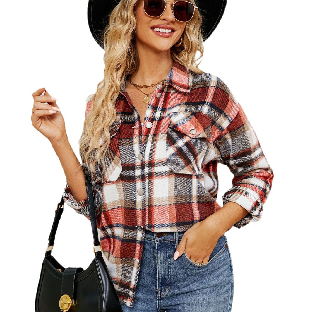 Damen Karo Overshirt aus weichem Flanell Drune