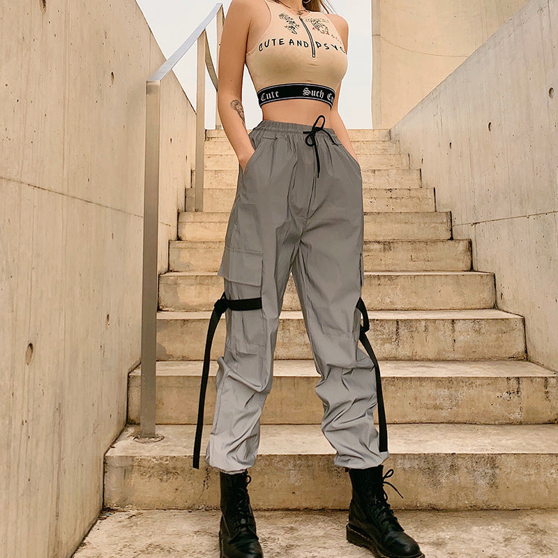Damen Cargo-Hose mit verstellbarem Bund und Taschen Drune