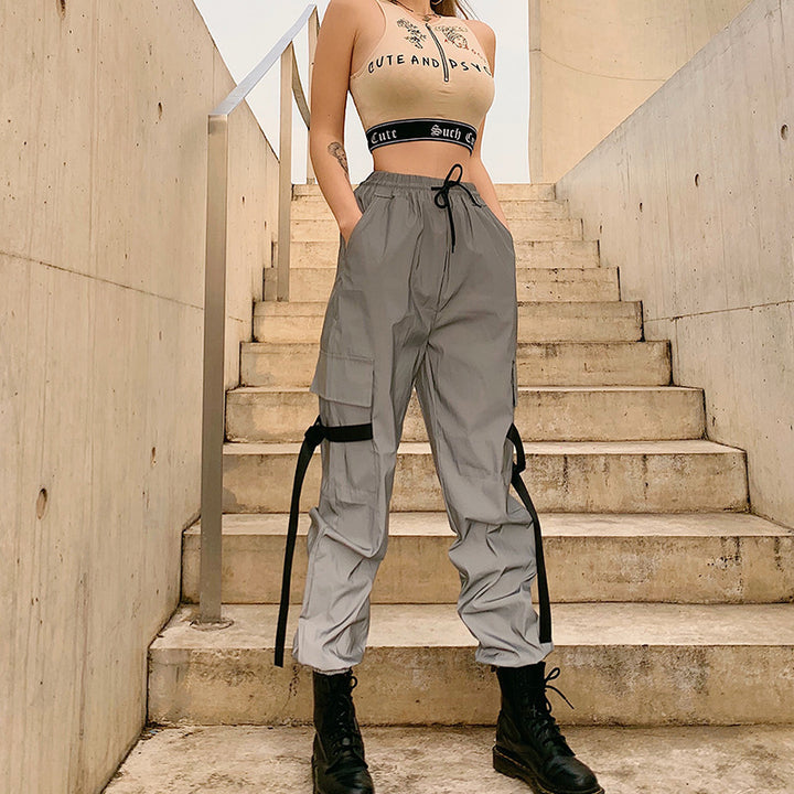 Damen Cargo-Hose mit verstellbarem Bund und Taschen Drune